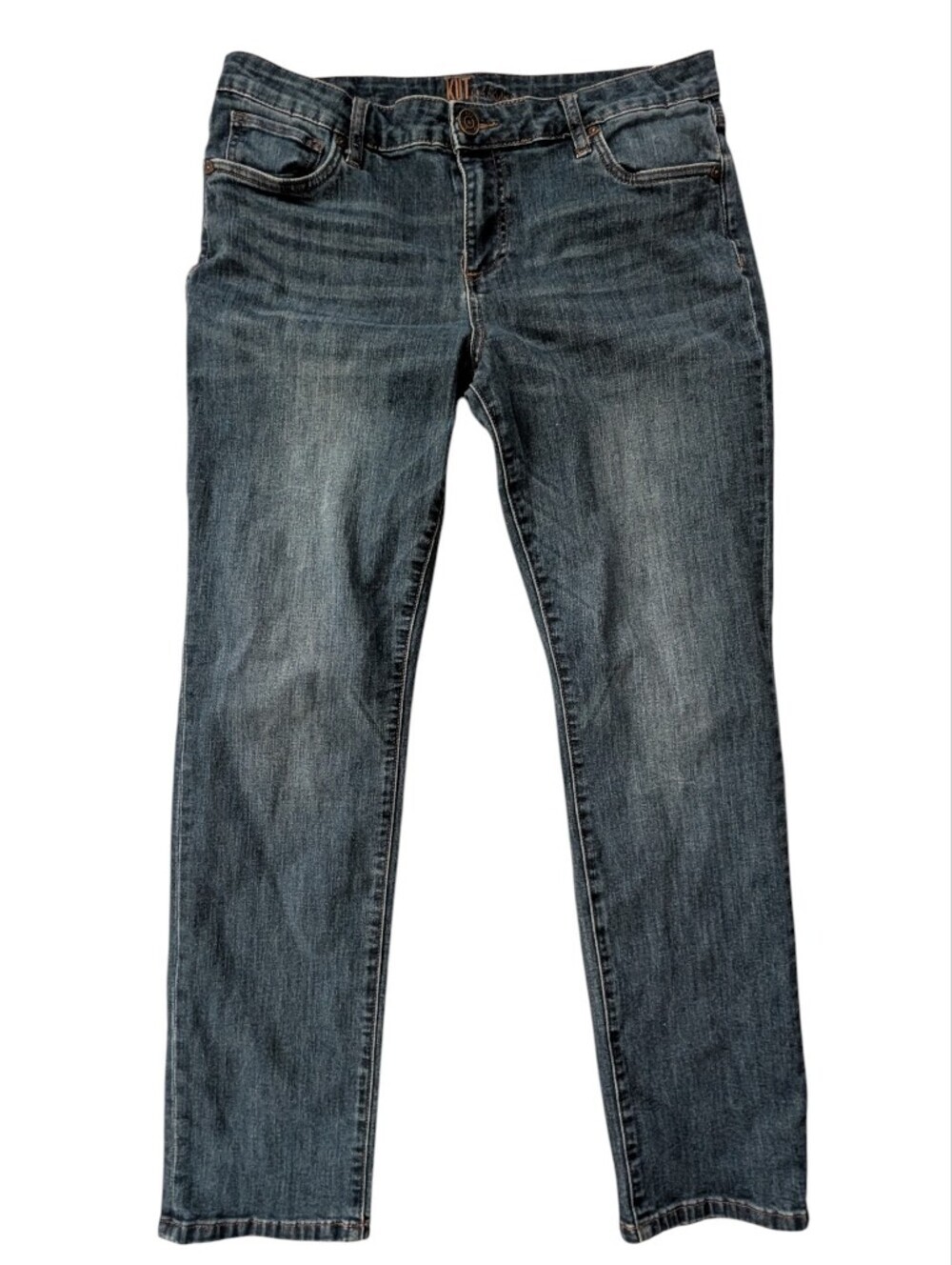 Kut from the Kloth Straight-Leg Mid Blue Denim Jeans